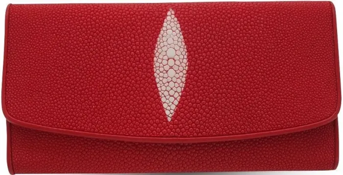 Гаманець жіночий STINGRAY LEATHER 18030 із натуральної шкіри морського ската Червоний