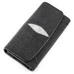 Жіночий клатч із натуральної шкіри ската STINGRAY LEATHER 18037 Чорний