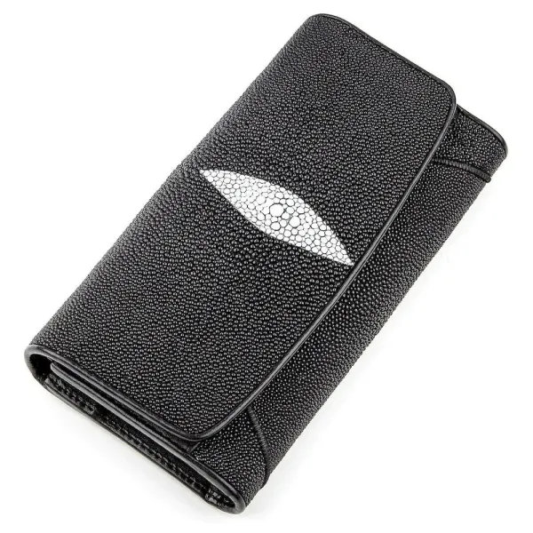 Жіночий клатч із натуральної шкіри ската STINGRAY LEATHER 18037 Чорний