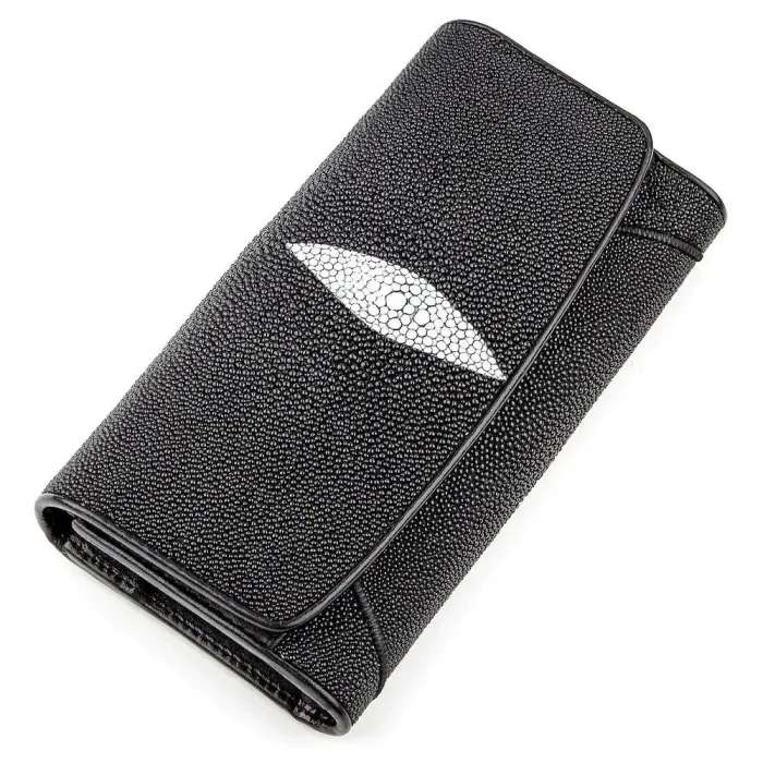 Жіночий клатч із натуральної шкіри ската STINGRAY LEATHER 18037 Чорний