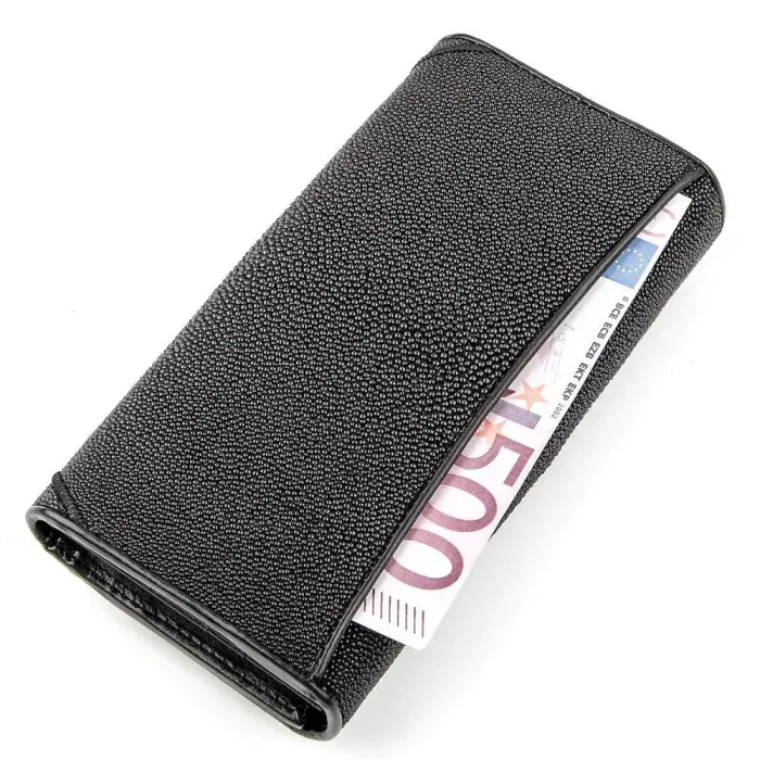 Жіночий клатч із натуральної шкіри ската STINGRAY LEATHER 18037 Чорний