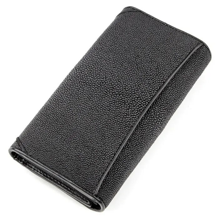 Жіночий клатч із натуральної шкіри ската STINGRAY LEATHER 18037 Чорний