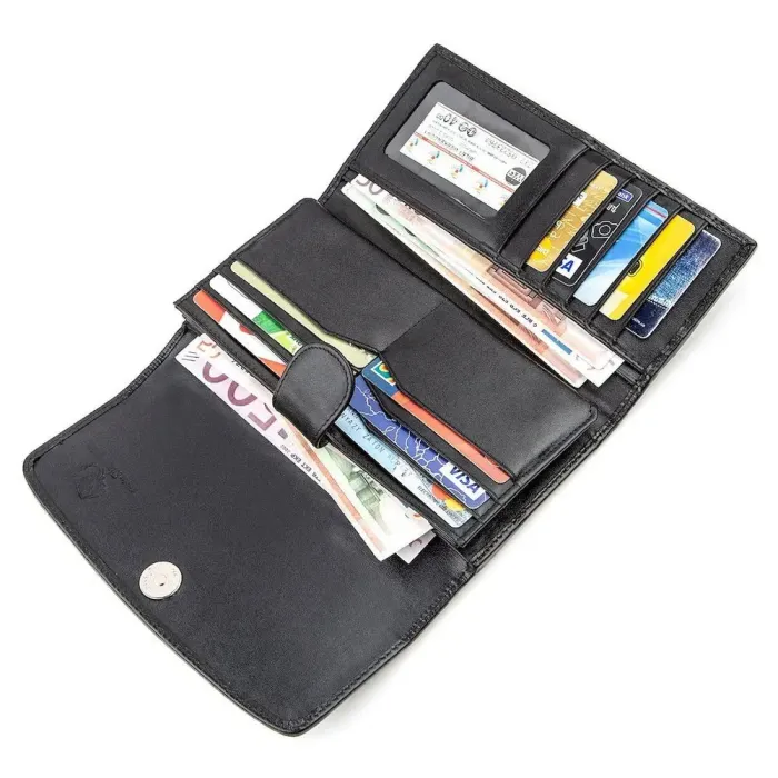 Жіночий клатч із натуральної шкіри ската STINGRAY LEATHER 18037 Чорний