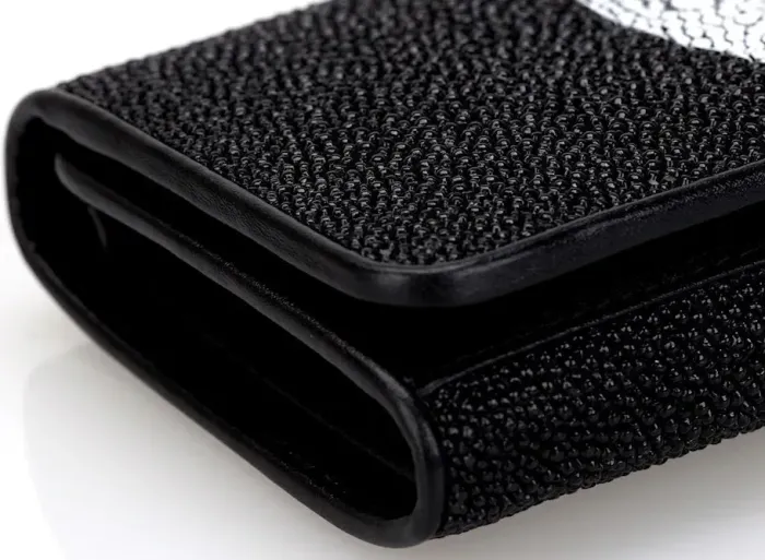 Кошелек женский STINGRAY LEATHER 18038 из натуральной кожи морского ската Черный