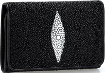 Гаманець жіночий STINGRAY LEATHER 18038 із натуральної шкіри морського ската Чорний