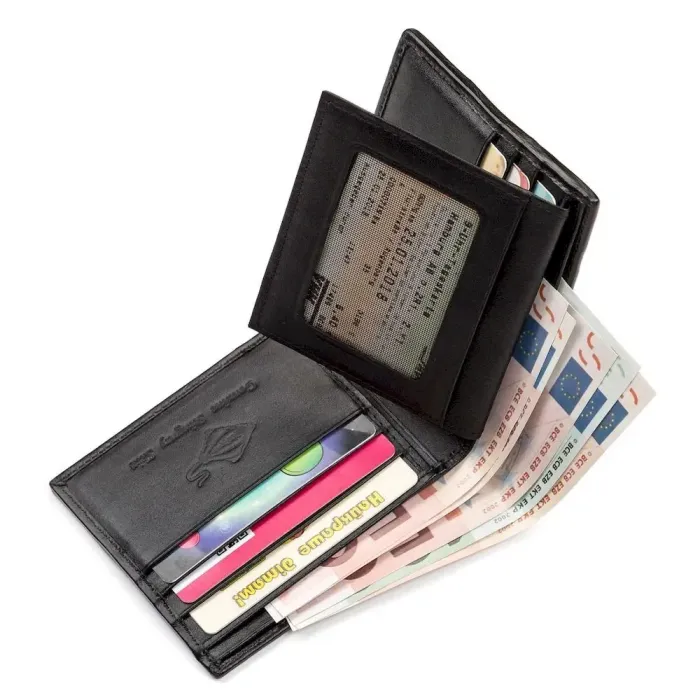 Портмоне чоловіче STINGRAY LEATHER 18039 із натуральної шкіри морського ската Чорне