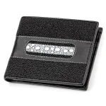 Портмоне чоловіче STINGRAY LEATHER 18039 із натуральної шкіри морського ската Чорне