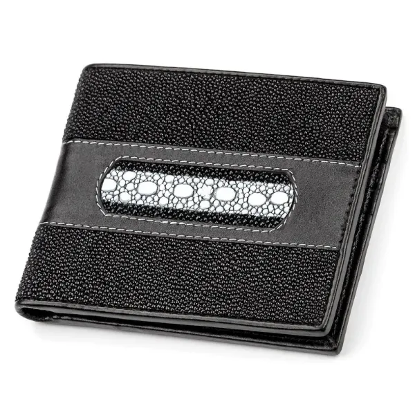 Портмоне чоловіче STINGRAY LEATHER 18039 із натуральної шкіри морського ската Чорне