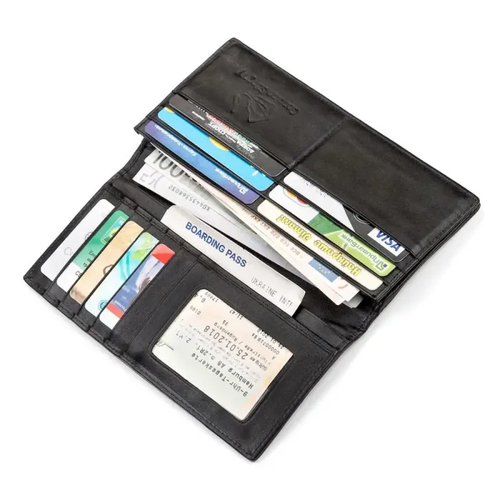 Портмоне чоловіче STINGRAY LEATHER 18040 із натуральної шкіри морського ската Чорне