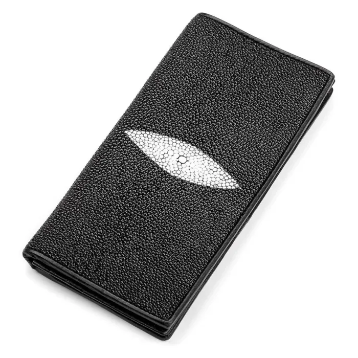 Портмоне чоловіче STINGRAY LEATHER 18040 із натуральної шкіри морського ската Чорне