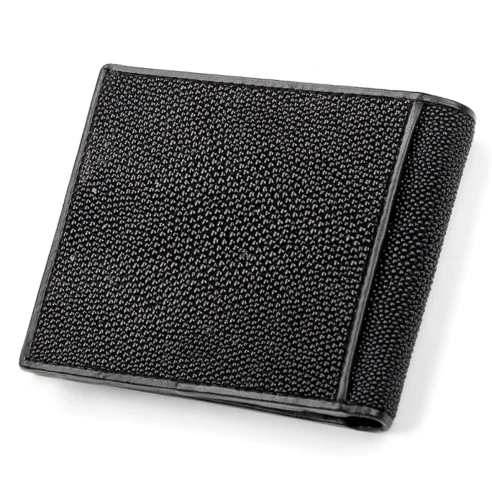 Портмоне чоловіче STINGRAY LEATHER 18041 із натуральної шкіри морського ската Чорне