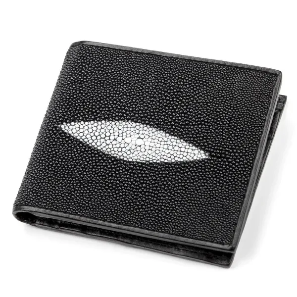 Портмоне чоловіче STINGRAY LEATHER 18041 із натуральної шкіри морського ската Чорне