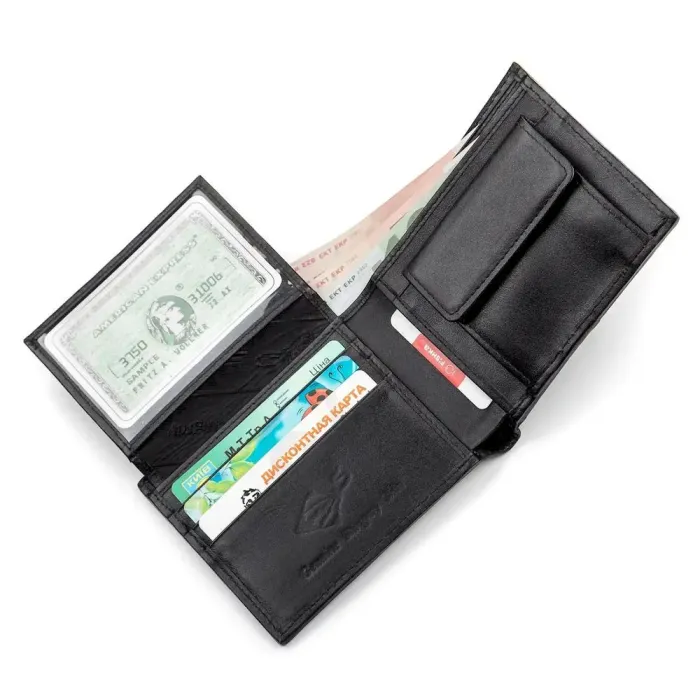 Портмоне чоловіче STINGRAY LEATHER 18041 із натуральної шкіри морського ската Чорне