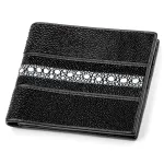 Портмоне чоловіче STINGRAY LEATHER 18042 із натуральної шкіри морського ската Чорне