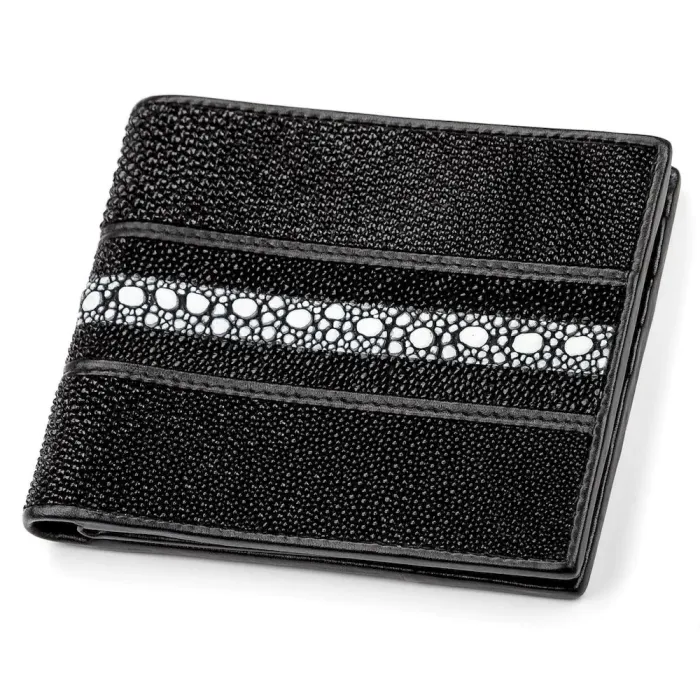 Портмоне чоловіче STINGRAY LEATHER 18042 із натуральної шкіри морського ската Чорне