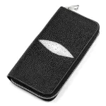 Гаманець- клатч жіночий STINGRAY LEATHER 18043 із натуральної шкіри морського ската Чорний