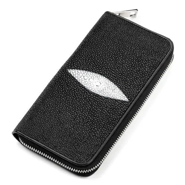 Гаманець- клатч жіночий STINGRAY LEATHER 18043 із натуральної шкіри морського ската Чорний