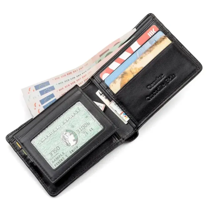 Портмоне CROCODILE LEATHER 18045 із натуральної шкіри крокодила Чорне