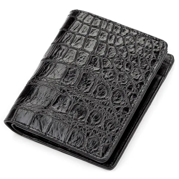 Портмоне CROCODILE LEATHER 18047 із натуральної шкіри крокодила Чорне
