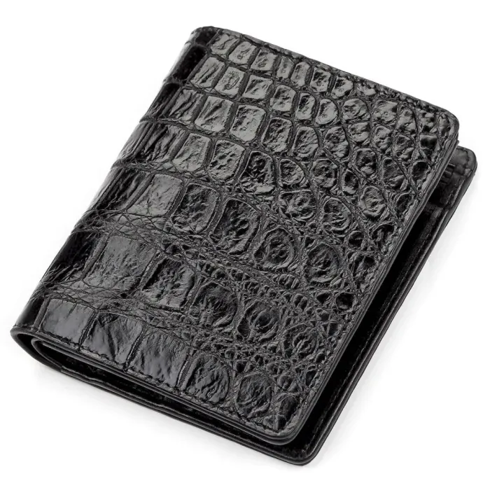 Портмоне CROCODILE LEATHER 18047 із натуральної шкіри крокодила Чорне