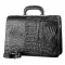 Портфель CROCODILE LEATHER 18048 із натуральної шкіри крокодила Чорний