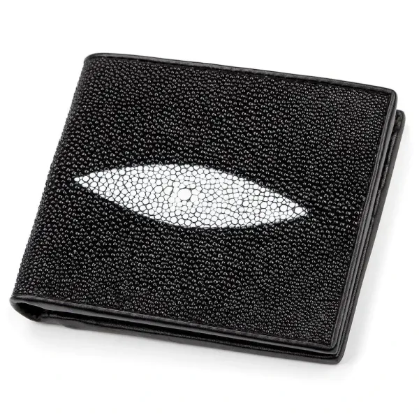 Портмоне чоловіче STINGRAY LEATHER 18049 із натуральної шкіри морського ската Чорне