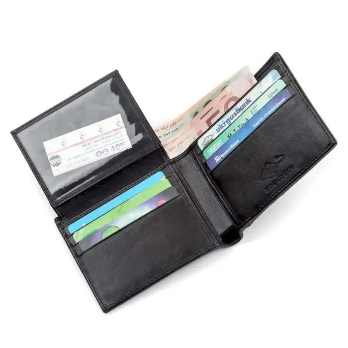 Портмоне чоловіче STINGRAY LEATHER 18049 із натуральної шкіри морського ската Чорне