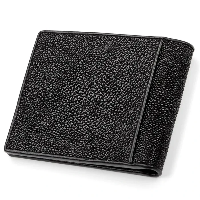 Портмоне чоловіче STINGRAY LEATHER 18049 із натуральної шкіри морського ската Чорне