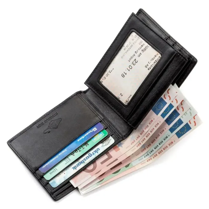 Портмоне чоловіче STINGRAY LEATHER 18049 із натуральної шкіри морського ската Чорне