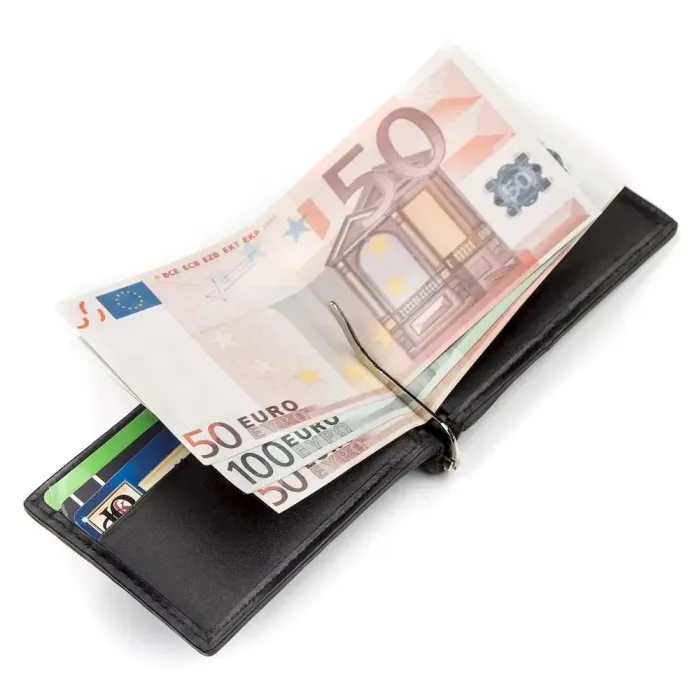 Затискач CROCODILE LEATHER 18050 із натуральної шкіри крокодила Чорний