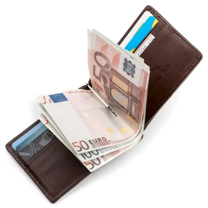 Затискач CROCODILE LEATHER 18052 з натуральної шкіри крокодила Коричневий