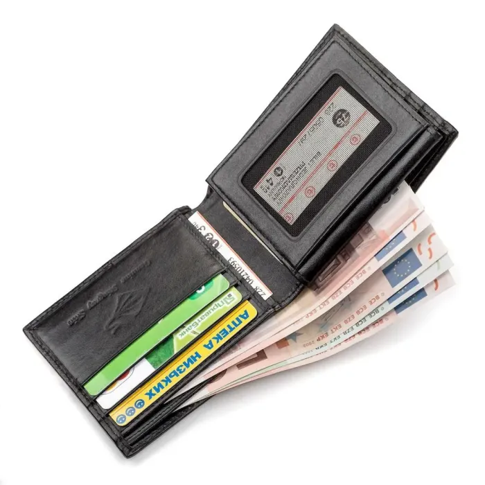 Портмоне чоловіче STINGRAY LEATHER 18053 із натуральної шкіри морського ската Чорне