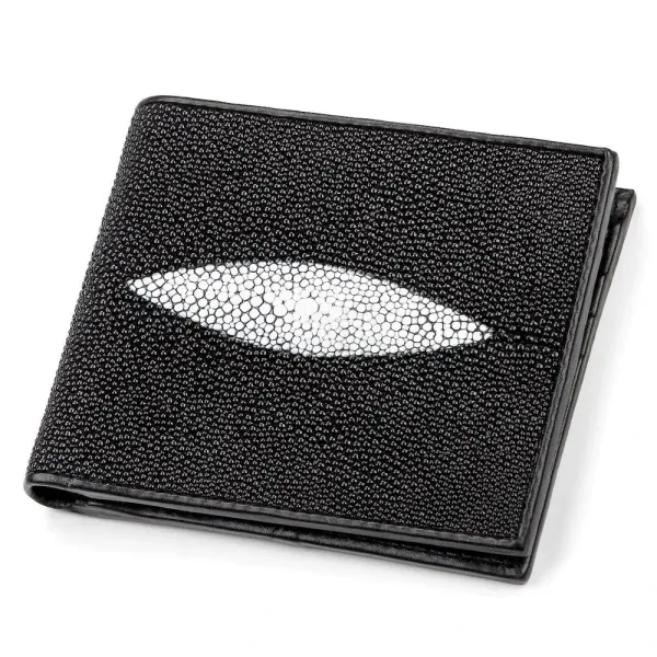 Портмоне чоловіче STINGRAY LEATHER 18053 із натуральної шкіри морського ската Чорне