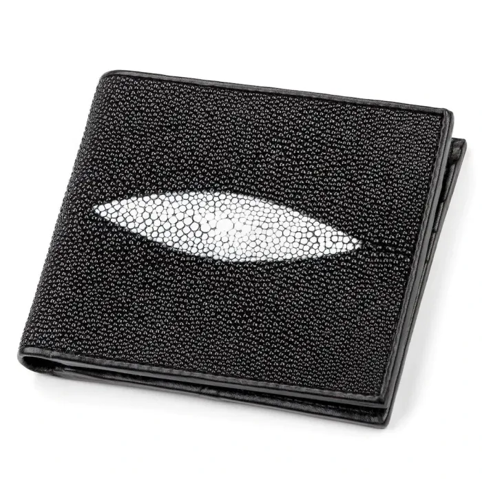 Портмоне чоловіче STINGRAY LEATHER 18053 із натуральної шкіри морського ската Чорне