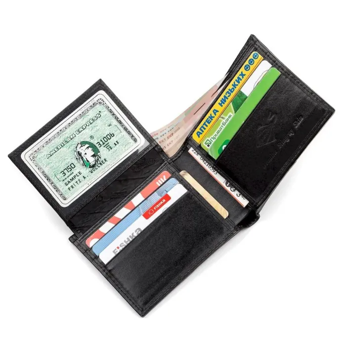 Портмоне чоловіче STINGRAY LEATHER 18053 із натуральної шкіри морського ската Чорне