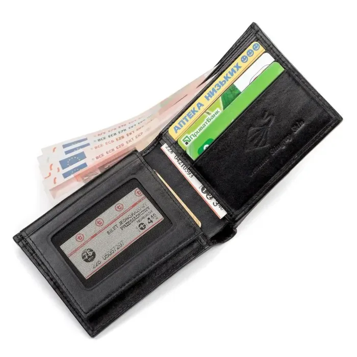 Портмоне чоловіче STINGRAY LEATHER 18053 із натуральної шкіри морського ската Чорне