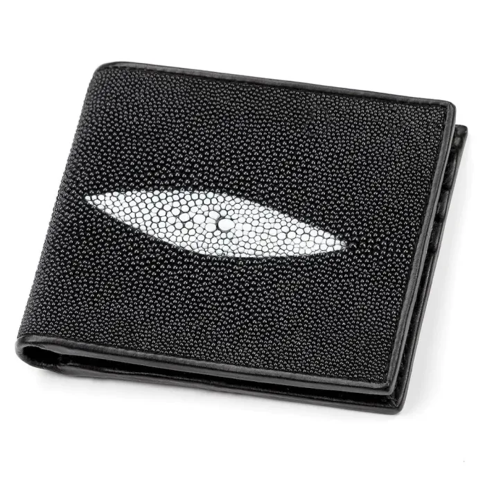 Портмоне чоловіче STINGRAY LEATHER 18054 із натуральної шкіри морського ската Чорне