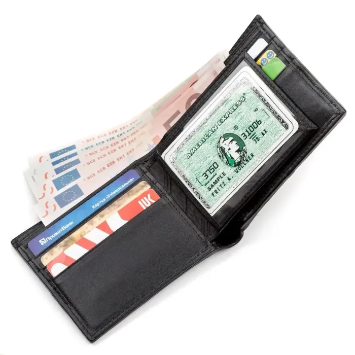 Портмоне чоловіче STINGRAY LEATHER 18054 із натуральної шкіри морського ската Чорне