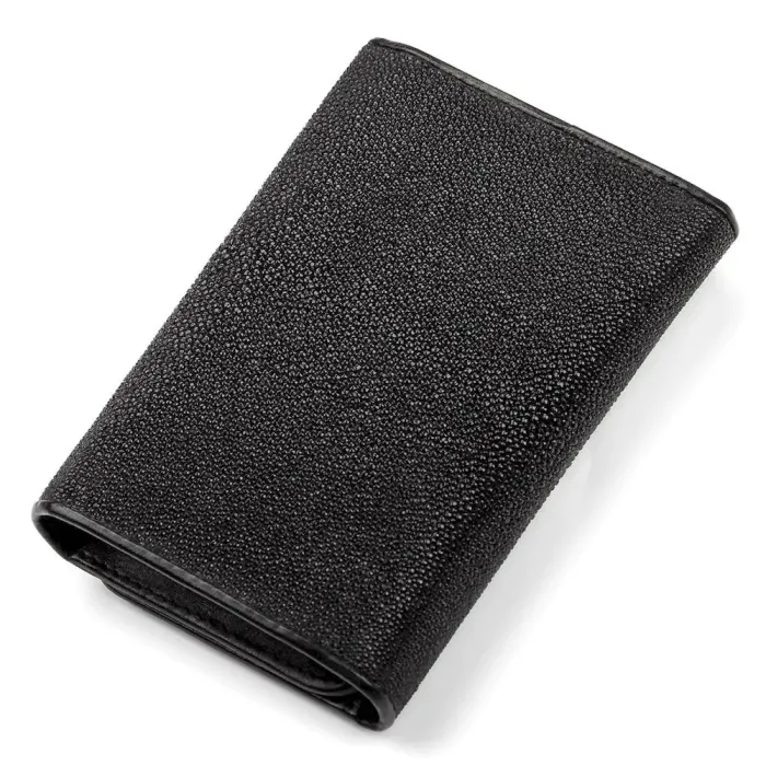 Гаманець жіночий STINGRAY LEATHER 18055 із натуральної шкіри морського ската Чорний