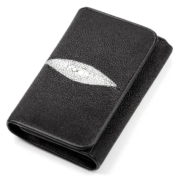 Гаманець жіночий STINGRAY LEATHER 18055 із натуральної шкіри морського ската Чорний