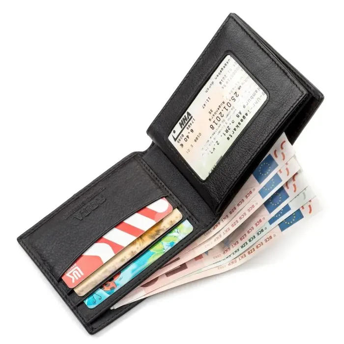 Портмоне чоловіче STINGRAY LEATHER 18058 із натуральної шкіри морського ската Чорне