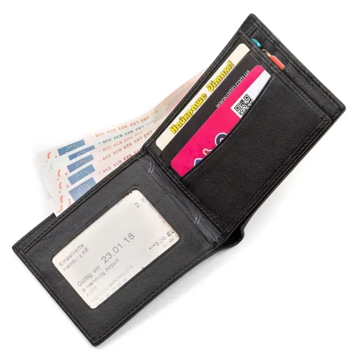 Портмоне чоловіче STINGRAY LEATHER 18058 із натуральної шкіри морського ската Чорне