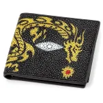 Портмоне чоловіче STINGRAY LEATHER 18058 із натуральної шкіри морського ската Чорне