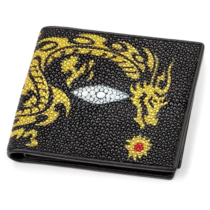 Портмоне чоловіче STINGRAY LEATHER 18058 із натуральної шкіри морського ската Чорне