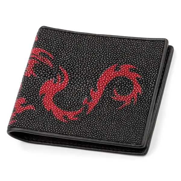 Портмоне чоловіче STINGRAY LEATHER 18059 із натуральної шкіри морського ската Чорне