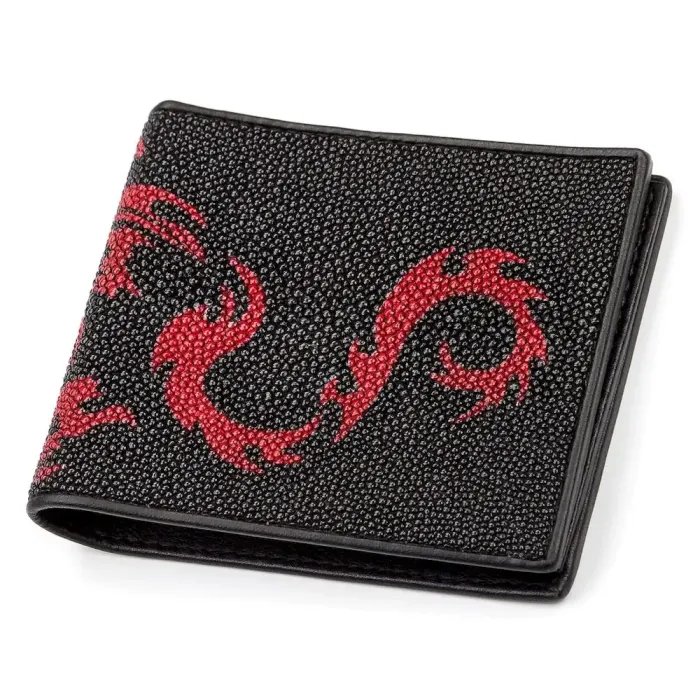 Портмоне чоловіче STINGRAY LEATHER 18059 із натуральної шкіри морського ската Чорне