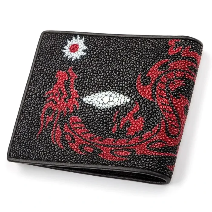 Портмоне чоловіче STINGRAY LEATHER 18059 із натуральної шкіри морського ската Чорне