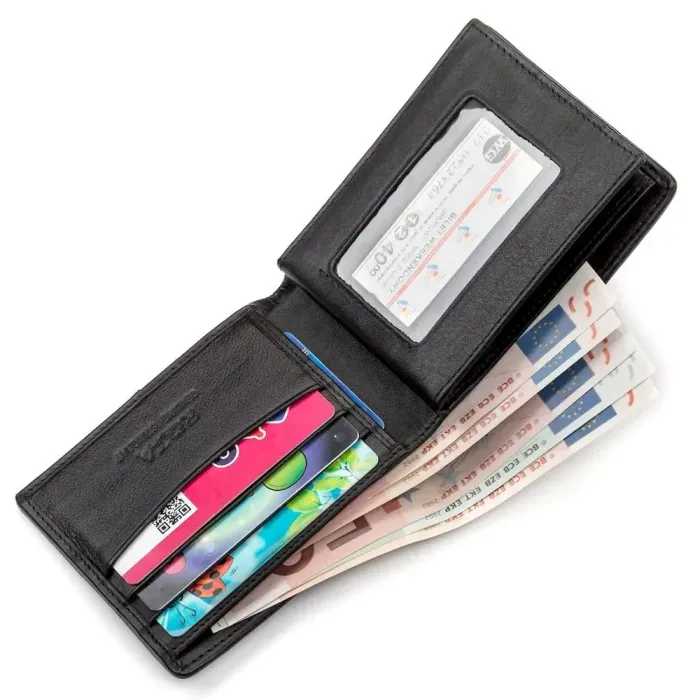 Портмоне чоловіче STINGRAY LEATHER 18060 із натуральної шкіри морського ската Чорне