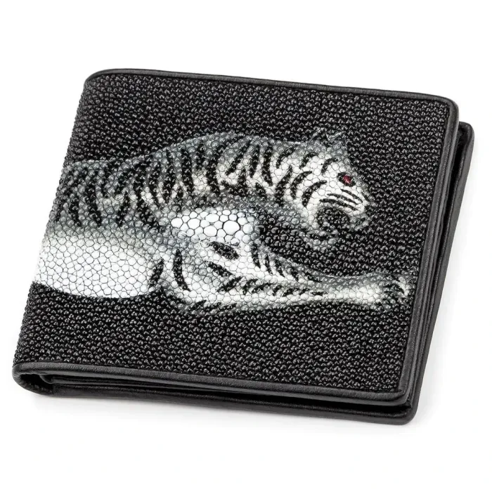 Портмоне чоловіче STINGRAY LEATHER 18060 із натуральної шкіри морського ската Чорне