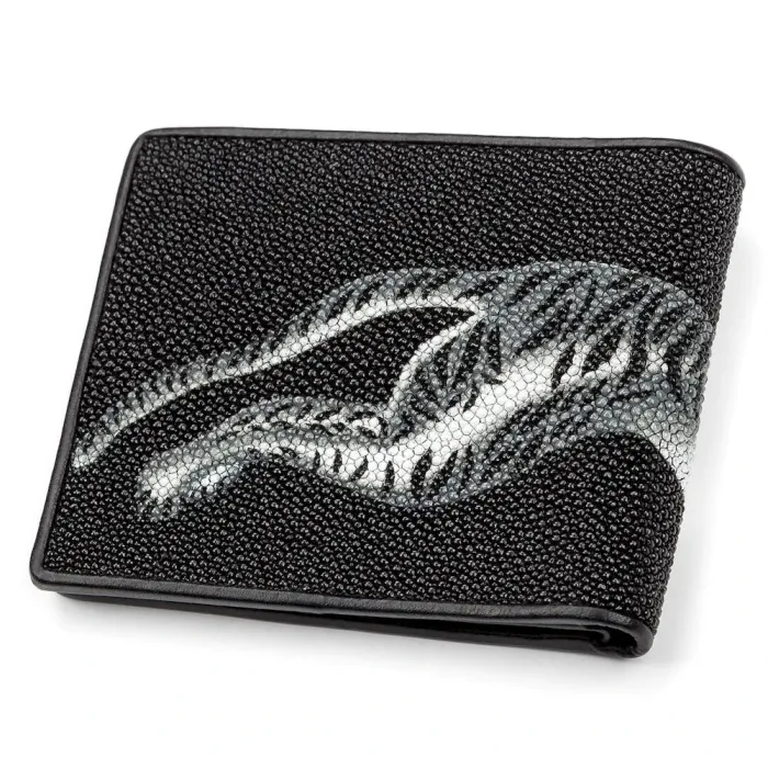 Портмоне чоловіче STINGRAY LEATHER 18060 із натуральної шкіри морського ската Чорне